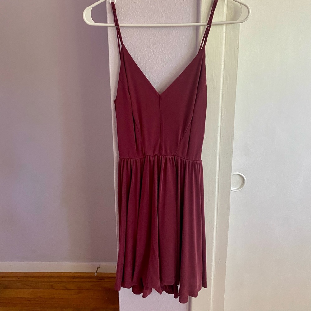maroon flowy romper